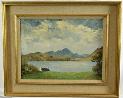 Lot 1144 - Major General Cosmo Nevill (1907-2002) oil on canvas board - Blaven, Skye, signed and dated '82, 31cm x 41cm, in gilt frame