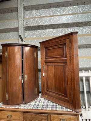 Lot 82 - George III oak corner cupboard and another corner cupboard
