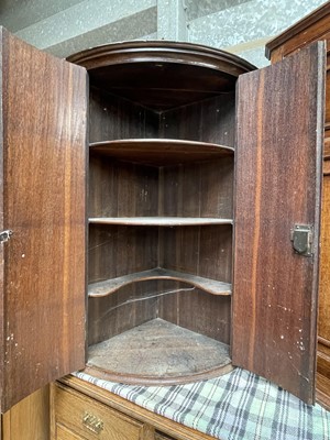 Lot 82 - George III oak corner cupboard and another corner cupboard