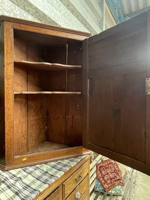 Lot 82 - George III oak corner cupboard and another corner cupboard