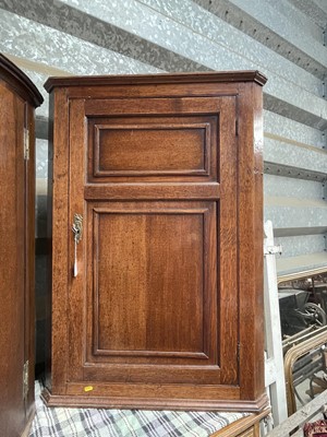 Lot 82 - George III oak corner cupboard and another corner cupboard
