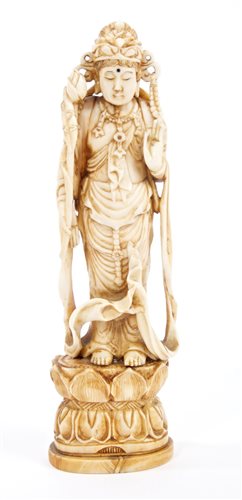 Lot 770 - Late 19th century Chinese carved ivory figure...