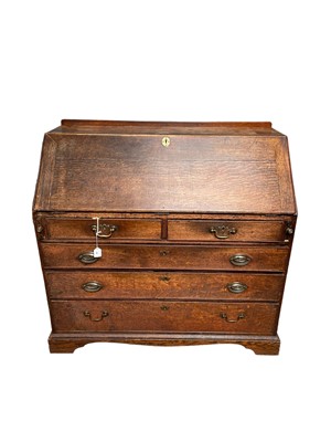 Lot 80 - George III oak bureau