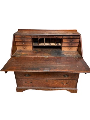 Lot 80 - George III oak bureau