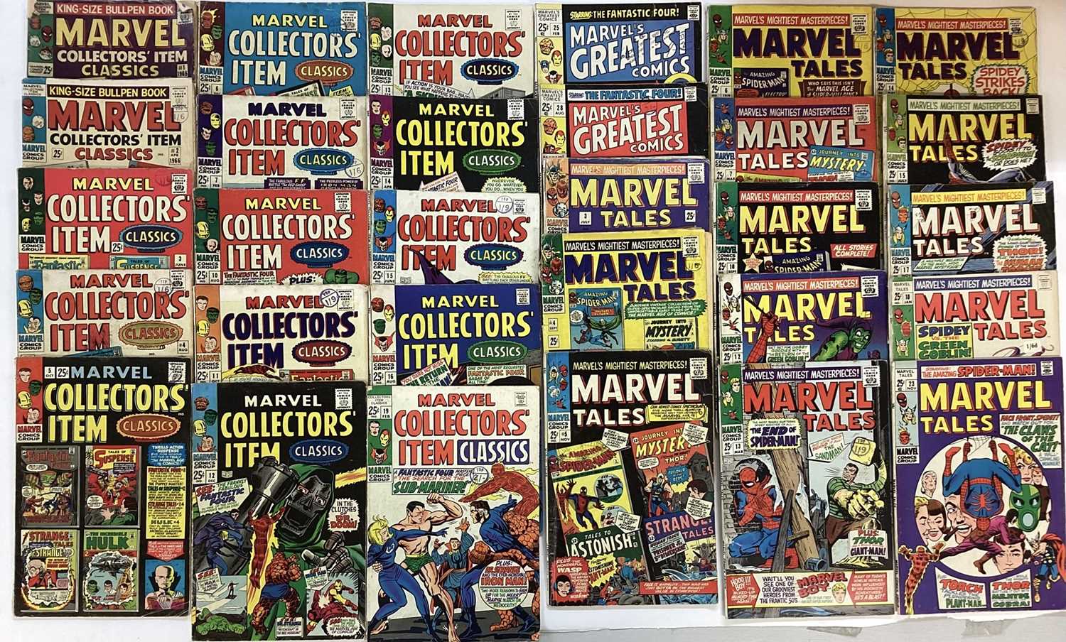 Lot 135 - Quantity of Marvel Comics to Include Marvel Collectors item classics, Marvels greatest comics and Marvel Tales. 1965 to 1970. American price variants. Approximately 29 comics.