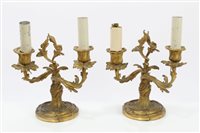 Lot 772 - Pair 19th century French ormolu two-branch...