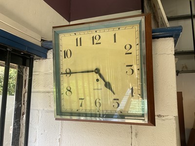Lot 146 - Art Deco square face wall clock by Garrard