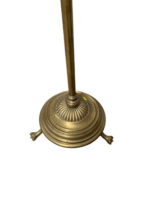 Lot 84 - Brass floor standing oil lamp