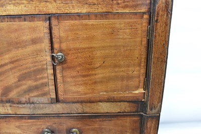 Lot 1443 - Near pair of George III mahogany bedside cupboards
