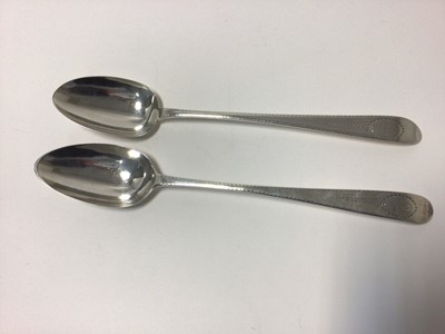 Lot 59 - Pair of George III Irish silver basting spoons