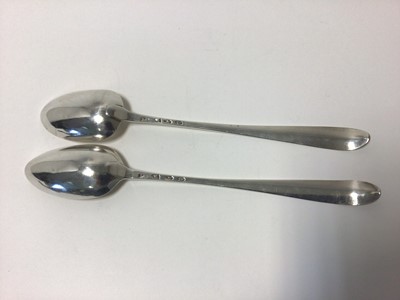 Lot 59 - Pair of George III Irish silver basting spoons
