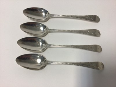 Lot 60 - Set of four George III silver spoons