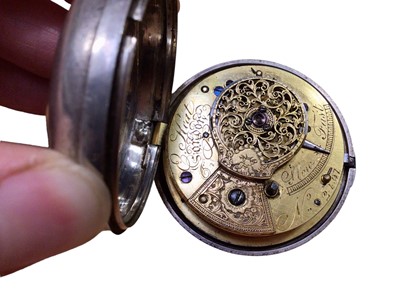 Lot 38 - Georgian silver pair cased pocket watch (London 1822)
