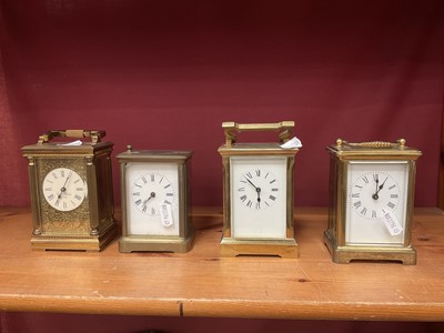 Lot 210 - Four brass carriage clocks