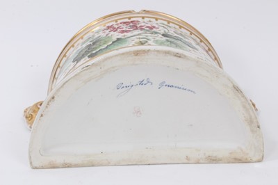 Lot 95 - A Derby bough pot, painted with ‘Variegated Geranium’, circa 1790-1800