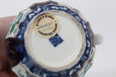 Lot 100 - A Worcester Queen’s pattern facetted sparrow beak milk jug, circa 1770