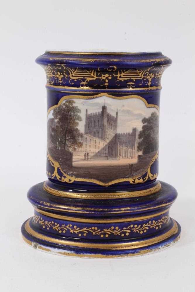 Lot 94 - A Spode spill vase, painted with a view of Bristol Cathedral, circa 1815