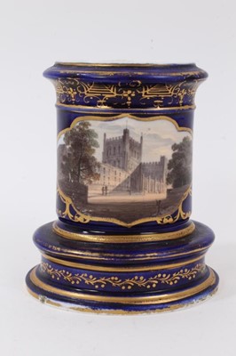 Lot 94 - A Spode spill vase, painted with a view of Bristol Cathedral, circa 1815