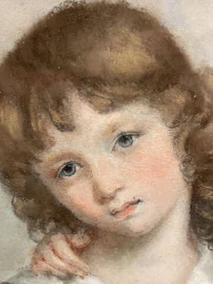Lot 1184 - Anna Tonelli (c.1763-1846) pastel portrait of two children, George Augustus William & Marianne Curzon, titled verso and dated 1794, oval 24cm x 30cm, in period gilt frame