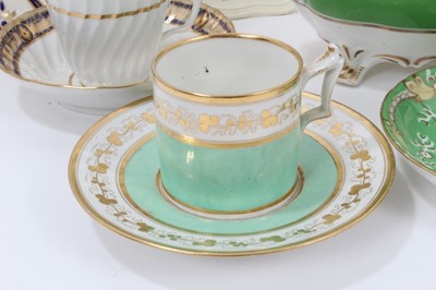 Lot 120 - A Flight, Barr and Barr Worcester coffee can and saucer, a similar green ground dish, a sauce tureen and cover and other items