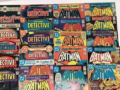 Lot 105 - Quantity of DC Comics, mostly 1970's Detective Comics Batman to include 1961 Detective Comics "The creature from the Bat-cave"in poor condition.