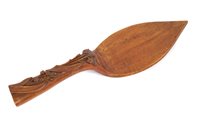 Lot 784 - 19th century Chinese carved boxwood trowel...