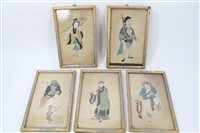 Lot 788 - Set of five 19th century Chinese painted...