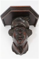 Lot 794 - 19th century or earlier carved oak figural...