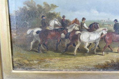Lot 1275 - Edward Robert Smythe (1810-1899) oil on canvas - Going to the Horse Fair, signed, inscribed verso, 30cm x 45cm, in gilt frame