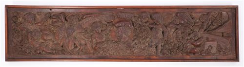 Lot 795 - Victorian finely carved fruitwood panel carved...