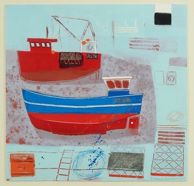 Lot 1153 - *Emma Dunbar (b. 1961) acrylic on board, Early Morning Catch, signed and dated 2001, 46cm x 45cm, in glazed frame