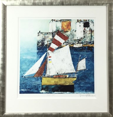 Lot 26 - Gerry Plumb (b.1942) limited edition print - White Sails, signed titled and numbered 27/195, 45.5cm square, mounted in glazed frame