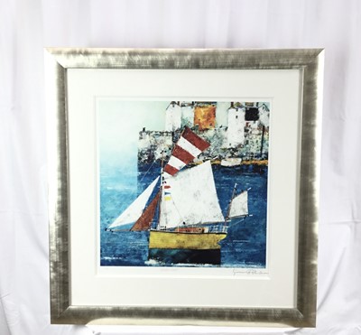 Lot 26 - Gerry Plumb (b.1942) limited edition print - White Sails, signed titled and numbered 27/195, 45.5cm square, mounted in glazed frame