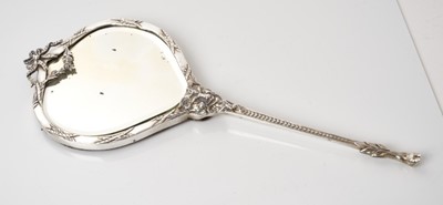 Lot 286 - Late 19th century French silver hand mirror