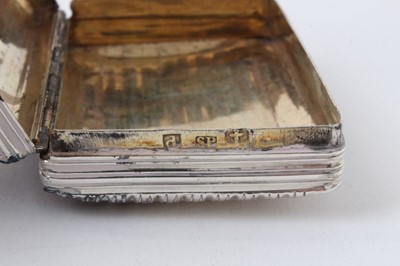 Lot 291 - George III silver reeded snuff box of rectangular form, Samuel Pemberton (Birmingham 1801), 7cm x 5cm