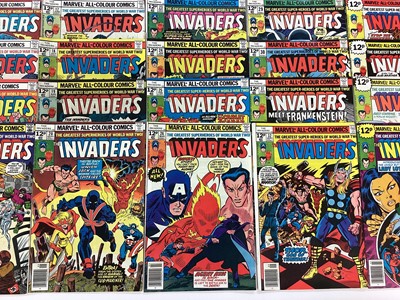 Lot 163 - Group of Marvel comics Invaders (1975 to 1979) Complete run from issue 3 - 41. Missing issues 1 and 2. Mainly English  
price variants. (39)