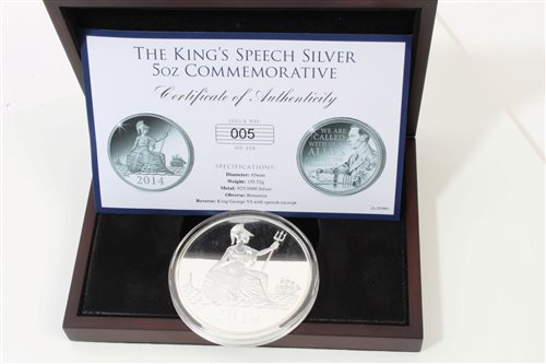 Lot 60 - G.B. Silver Proof 5oz commemorative medallion '...