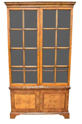 Lot 1432 - 18th century Pepysian style burr walnut bookcase