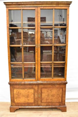 Lot 1139 - 18th century Pepysian style burr walnut bookcase