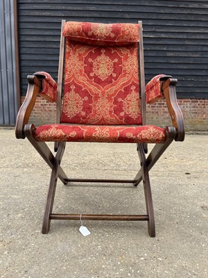 Lot 75 - Early 20th century campaign style folding chair