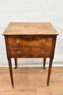 Lot 1436 - Regency mahogany two drawer bedside table