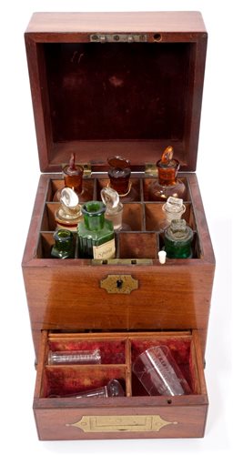 Lot 806 - 19th century mahogany cased apothecary box of...