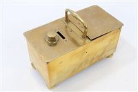 Lot 808 - Victorian brass 'honour' tobacco box with coin...