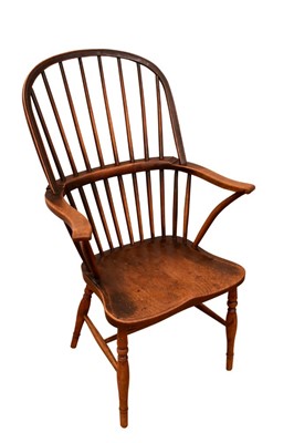 Lot 1411 - 19th century ash, elm and fruitwood stick back Windsor chair