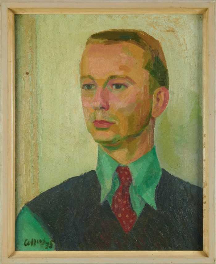 Lot 1279 - Henry Collins (1910-1994) oil on canvas - portrait of the artist Joseph Robinson, signed and dated '35, inscribed verso, 51cm x 41cm, framed