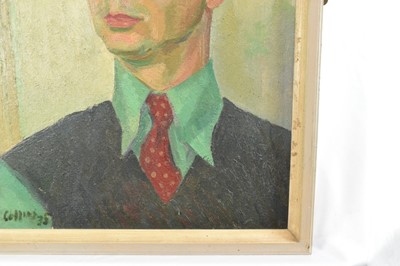 Lot 1279 - Henry Collins (1910-1994) oil on canvas - portrait of the artist Joseph Robinson, signed and dated '35, inscribed verso, 51cm x 41cm, framed
