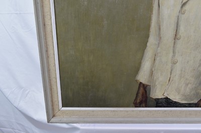 Lot 1280 - Joseph Robinson (1910-1986) oil on board - Jamaican Waiter, signed and dated 1961, inscribed verso, 69.5cm x 85cm, framed.  
Illustrated: Joseph Robinson, Waiting in the Wings: War, Theatre, Portra...