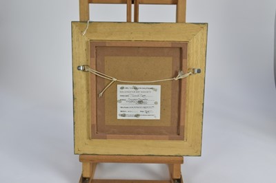 Lot 1030 - Dave Ross, contemporary, oil on board - Old English Game Cock, signed, 19.5cm x 18.5cm, in painted frame