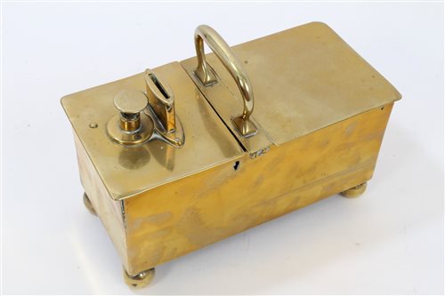 Lot 809 - Good Victorian brass 'honour' tobacco box of...