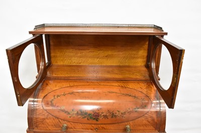 Lot 1413 - Fine quality Edwardian satinwood and polychrome painted bonheur du jour